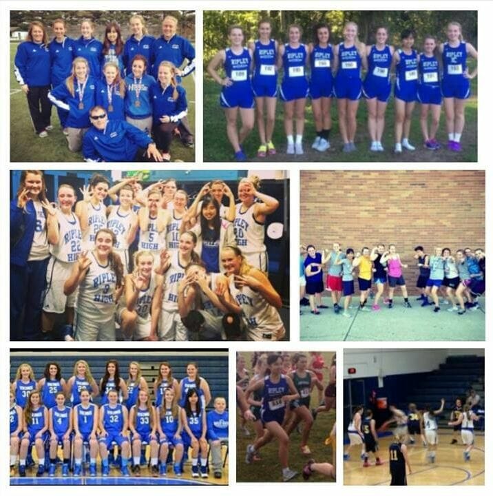 我的cross country team & basketball team!