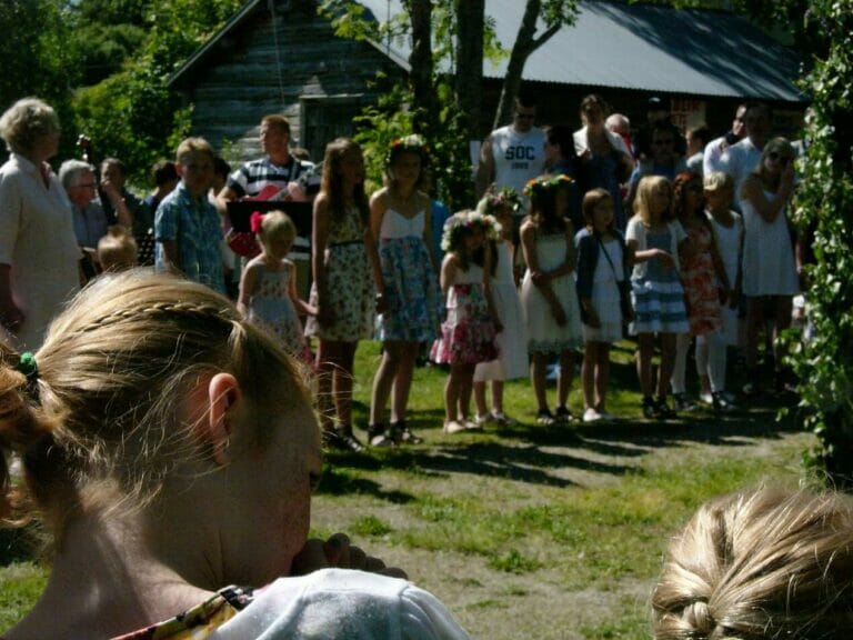 This is a traditional Swedish festival, Midsomar (mid-summer).